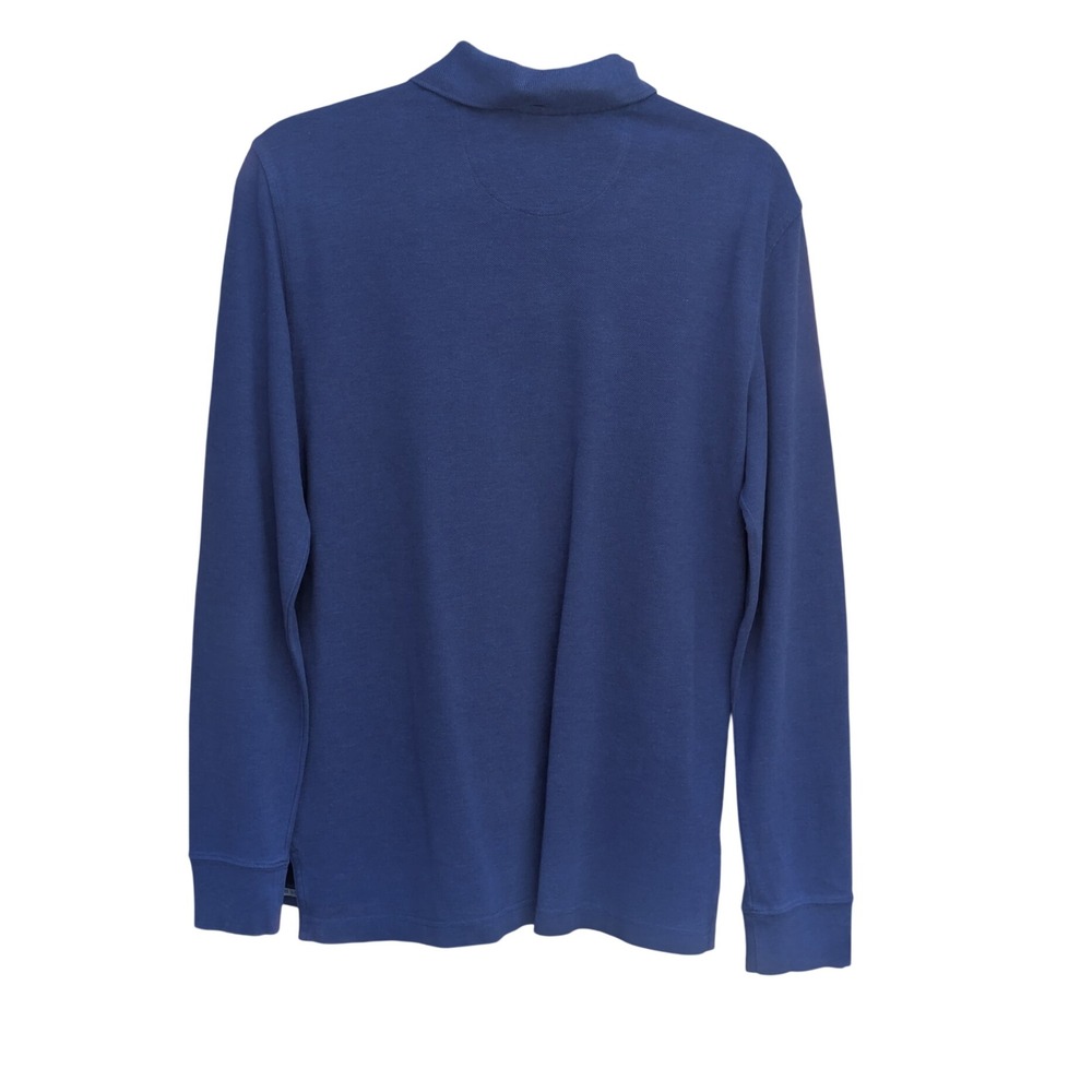 Brooks Brothers Mens Slim Fit Performance Polo Blue Long Sleeve Supima Cotton S - Picture 4 of 4